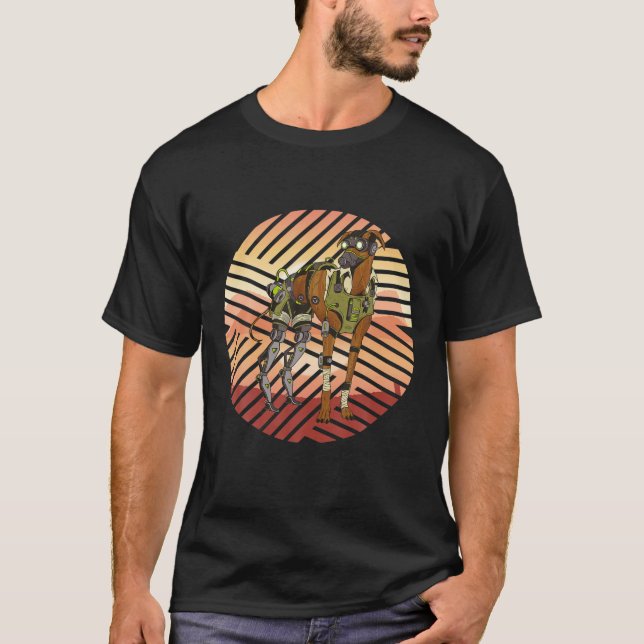 Cyber Technical Greyhound Dog T-Shirt (Front)