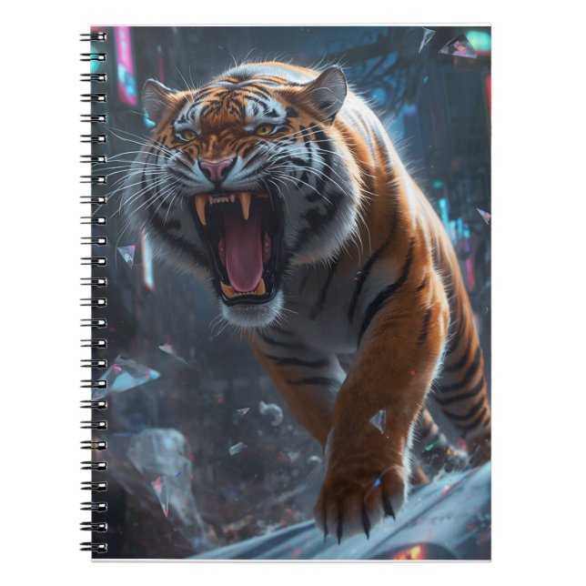 Cyber Tiger Roar Wall Art Notebook (Front)