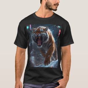 Cyber Tiger Roar Wall Art T-Shirt