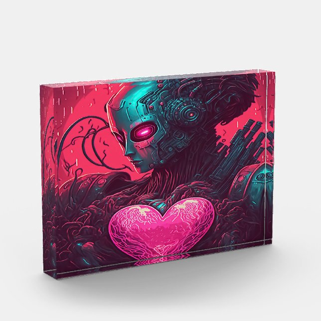 "Cyber Valentine" Design of Cybernetic Woman Photo Block (Left)