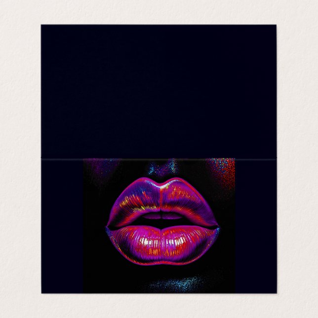Cyber Venus Lips – Colourful Lips Portrait        Business Card (Outside Unfolded)