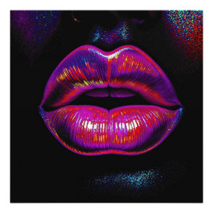 Cyber Venus Lips – Colourful Lips Portrait Photo Print