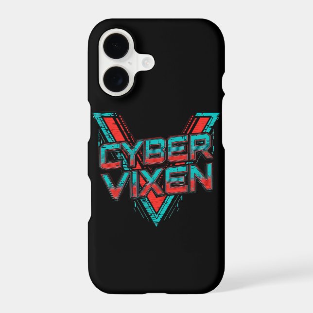 Cyber Vixen - Red Teal Gamer Girl Graphic Phone (Back)