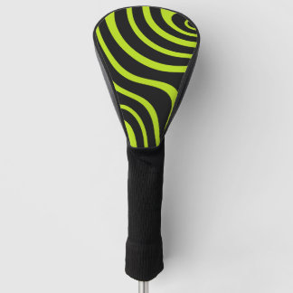 Cyber Volt Psychedelic Wavy Electric Lime Golf Head Cover