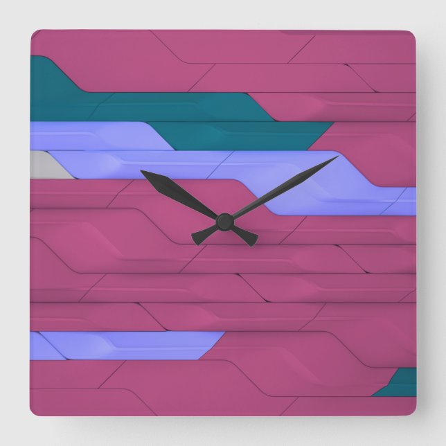 Cyber Wall  Square Wall Clock (Front)