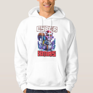 Cyber Xmas Squirrel: Futuristic Holiday  Hoodie