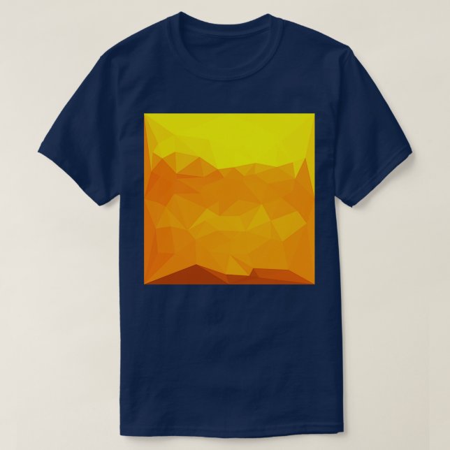 Cyber Yellow Abstract Low Polygon Background T-Shirt (Design Front)