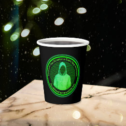 Cybercriminal computer hackers - custom event text paper cups