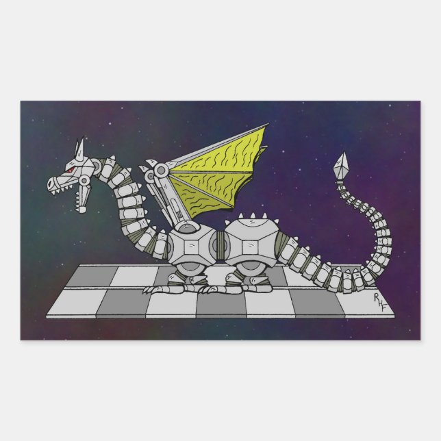 Cyberdragon Rectangular Sticker (Front)