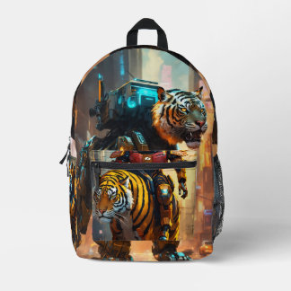 Cyberflash: Tiger Tech Ride Print Cut Sew Backpack