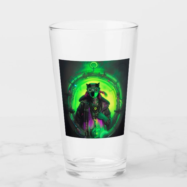 Cybergoth Cat Man Glass (Front)