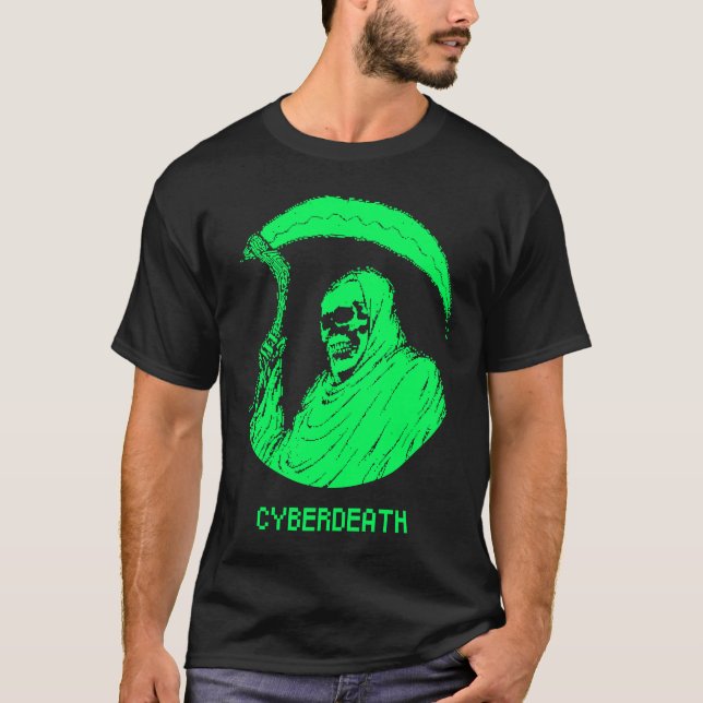 Cybergoth Clothes Alt Aesthetic  Cyber Death Grim  T-Shirt (Front)