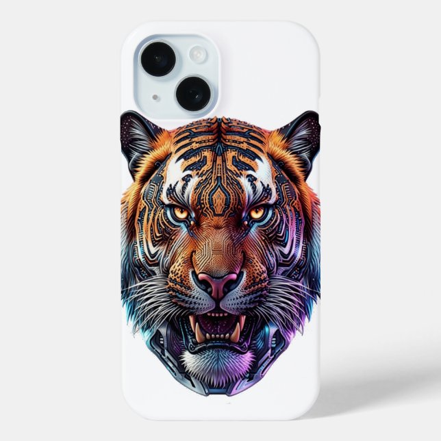 Cybernetic Bio-Mechanical Tiger Portrait Case-Mate iPhone Case (Back)
