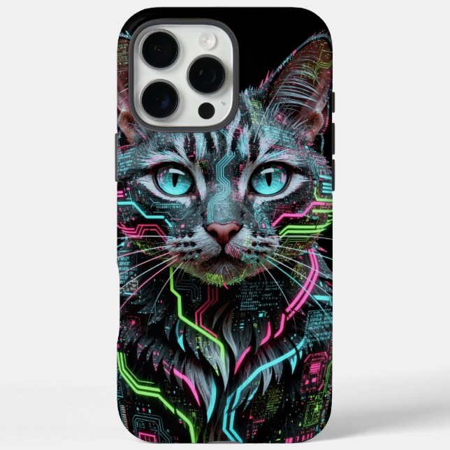 Cybernetic Cat Iphone Phone Case (Back)