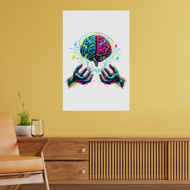 Cybernetic Circuit Brain Electrical Engineering Poster (Living Room 2)