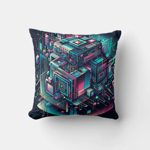 Cybernetic Dreamscape Cushion