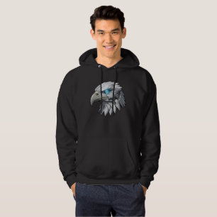 Cybernetic Eagle Head Futuristic Robotic Bald Eagl Hoodie