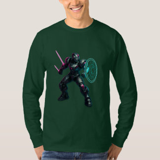 Cybernetic Gladiator – Neon Blade Warrior T-Shirt