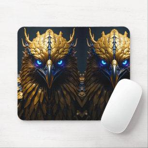 Cybernetic Golden Eagle Mouse Pad