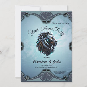 Cybernetic Lion The fusion of power and technology Invitation