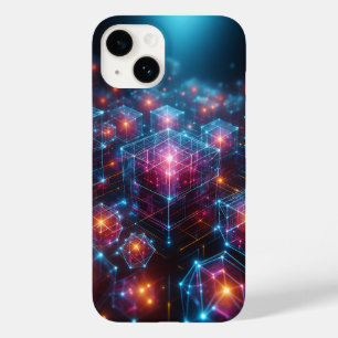 Cybernetic Neon Crystal Matrix Phone Case Glowing