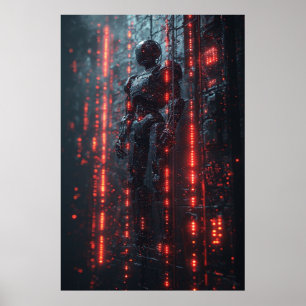 Cybernetic Sentinel: A Futuristic Android Poster