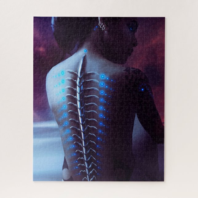 Cybernetic Spine Cyberpunk Woman Jigsaw Puzzle (Vertical)