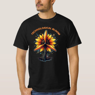 Cybernetic Sunflower - Technological Bloom - Steam T-Shirt