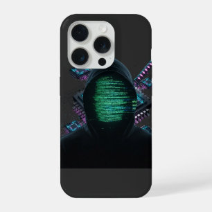 Cybernetic Tech Fusion - Neon Katana & CPU Circuit iPhone 15 Pro Case