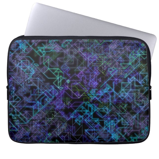 cybernetic veins, in blue and green : laptop sleeve (Front)