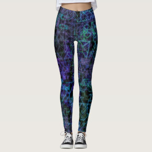 cybernetic veins, in blue and green : leggings