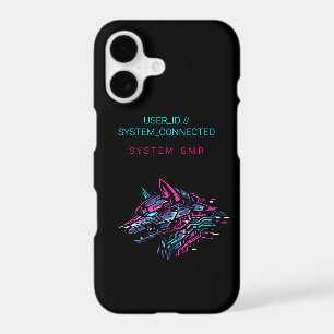 Cybernetic Wolf Neon Glitch iPhone 17 Case
