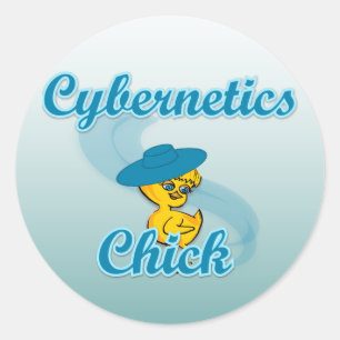 Cybernetics Chick #3 Classic Round Sticker
