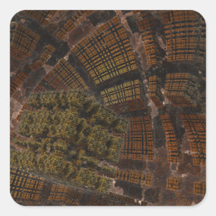 Cybernetix 3D Abstract Digital Art Square Sticker