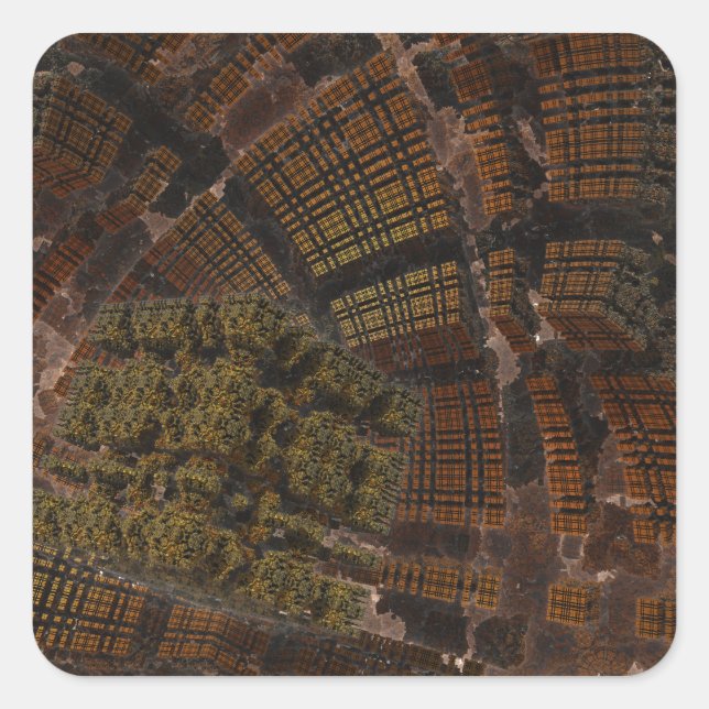 Cybernetix 3D Abstract Digital Art Square Sticker (Front)