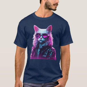 Cyberpunk 80s Disco Cat boy T-Shirt