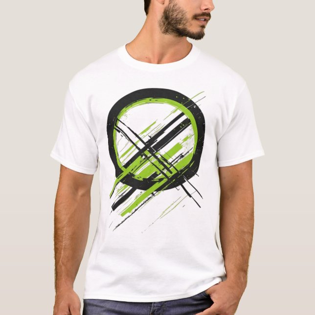 Cyberpunk Abstract Geometric Circle Graphic Tee -  (Front)
