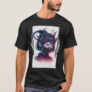 Cyberpunk Aesthetic Samurai Demons Mask Japanese G T-Shirt