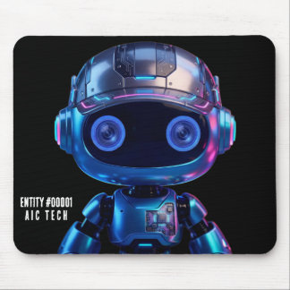 Cyberpunk AI Robot Mouse Pad #00001 | AIC Rustyx