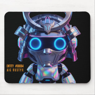 Cyberpunk AI Robot Mouse Pad #00004 AIC Rustyx