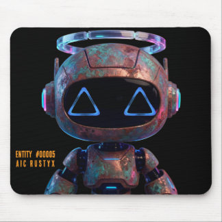 Cyberpunk AI Robot Mouse Pad #00005 | AIC Rustyx