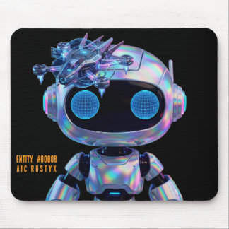 Cyberpunk AI Robot Mouse Pad #00008 | AIC Rustyx