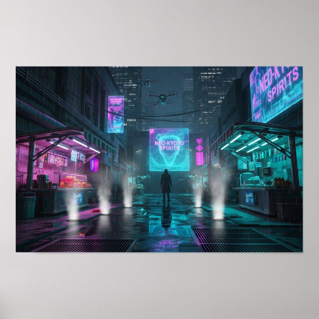 Cyberpunk Alleyway Poster (Front)