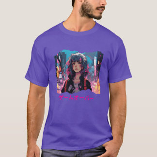 Cyberpunk Anime Game Over friends T-Shirt