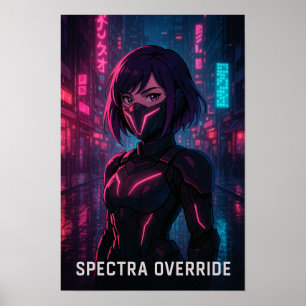 Cyberpunk Anime Girl – Futuristic Neon City Poster