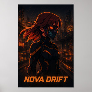 Cyberpunk Anime Girl – Neon City Poster