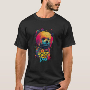 Cyberpunk Bichon Frise-Loving Dads Futuristic Bich T-Shirt