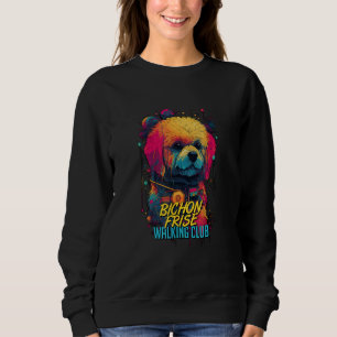 Cyberpunk Bichon Frise Walking Club Futuristic Dog Sweatshirt