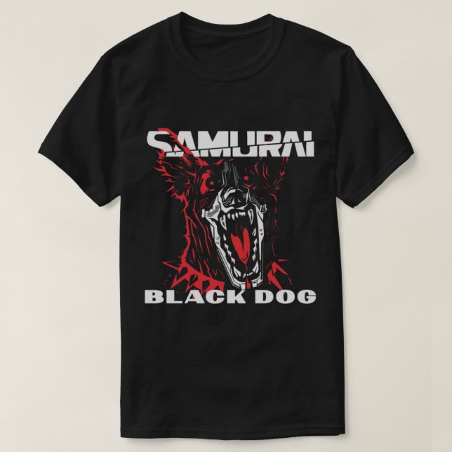 cyberpunk black dog samurai Classic T-Shirt (Design Front)
