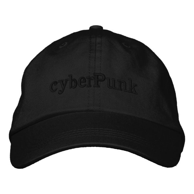 cyberPunk - Black on Black Embroidered Hat (Front)